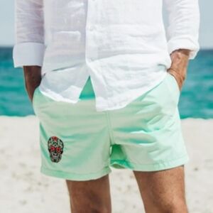 Mens Mint Sugar Skull Shorts NwT